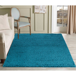 Desire Rugs Oxford Teal Plain Shaggy Rug 60 x 110cm - Wilko - thumbnail 3