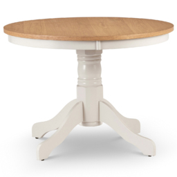 Julian Bowen Davenport 4 Seater Round Dining Set Oak and Ivory - White - Wilko - thumbnail 5