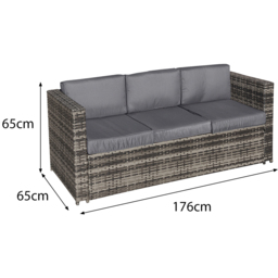 Oseasons Malta 6 Seater Walnut Grey Rattan Corner Sofa Set - Brown - Wilko - thumbnail 7