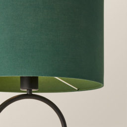 ValueLights Antonia Forest Green Drum Shade Matte Black Oval LED Table Lamp - Size: 42.3 x 25 x 25cm - Wilko - thumbnail 4