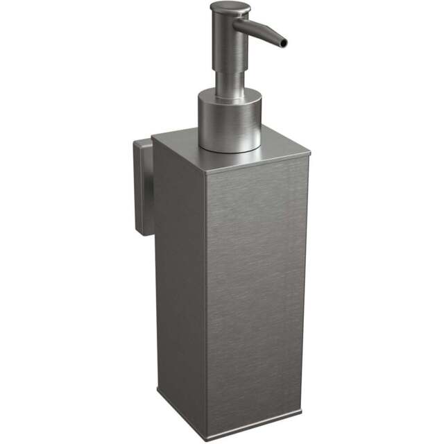 Rothley Brushed Silver Square Soap Dispenser 180ml - Size: 21.5 x 6 x 9cm - Wilko - image 1