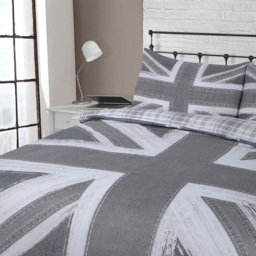 Velosso EasyCare King Size Grey Union Jack Reversible Duvet Set - Serene - Wilko - thumbnail 4
