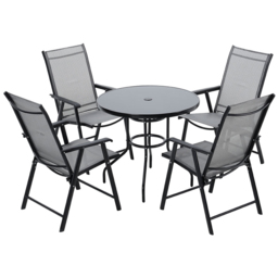 Living and Home 4 Seater Garden Dining Set Black and Grey - Wilko - thumbnail 3