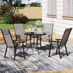 Living and Home 4 Seater Garden Dining Set Black and Grey - Wilko - thumbnail 1