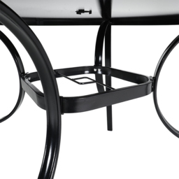 Living and Home 4 Seater Round Garden Glass Table with Parasol Hole - Black - Wilko - thumbnail 5