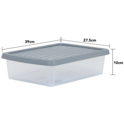 Wham 8L Clear Stackable Plastic Storage Box with Lid 3 Pack - Wilko - thumbnail 7
