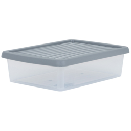 Wham 8L Clear Stackable Plastic Storage Box with Lid 3 Pack - Wilko - thumbnail 4