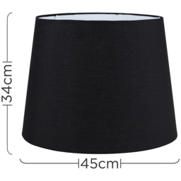 ValueLights Aspen Black XL Tapered Lamp Shade - Size: 45.5 x 33 x 45.5cm - Wilko - thumbnail 5