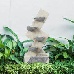 Gardenkraft Polyresin Four Bowls Water Feature - Size: 42 x 23 x 99cm - Wilko - thumbnail 7