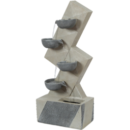 Gardenkraft Polyresin Four Bowls Water Feature - Size: 42 x 23 x 99cm - Wilko - thumbnail 1