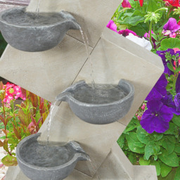 Gardenkraft Polyresin Four Bowls Water Feature - Size: 42 x 23 x 99cm - Wilko - thumbnail 5