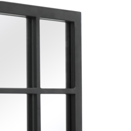 MirrorOutlet The Tabula Black Metal Framed Window Wall Mirror 160 x 80cm - Wilko - thumbnail 6