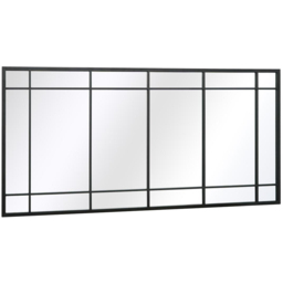 MirrorOutlet The Tabula Black Metal Framed Window Wall Mirror 160 x 80cm - Wilko - thumbnail 4