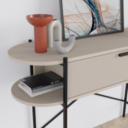FWStyle Otis Single Drawer Sandstone Console Table - Size: 86.2 x 130 x 41.2cm - Cream - Wilko - thumbnail 4
