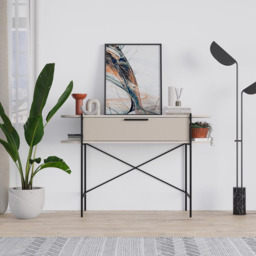 FWStyle Otis Single Drawer Sandstone Console Table - Size: 86.2 x 130 x 41.2cm - Cream - Wilko - thumbnail 7
