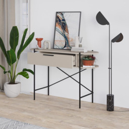 FWStyle Otis Single Drawer Sandstone Console Table - Size: 86.2 x 130 x 41.2cm - Cream - Wilko - thumbnail 5