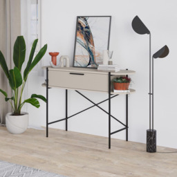 FWStyle Otis Single Drawer Sandstone Console Table - Size: 86.2 x 130 x 41.2cm - Cream - Wilko - thumbnail 6