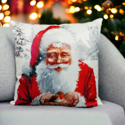 Xmas Haus Christmas-Themed Santa Design Cushion 40 x 40cm - Multi - Wilko - thumbnail 3