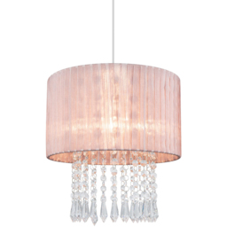 Cosylyte Winni Pink Beaded Voile Easyfit Modern Lamp Shade - Size: 21 x 32 x 32cm - Wilko - thumbnail 4