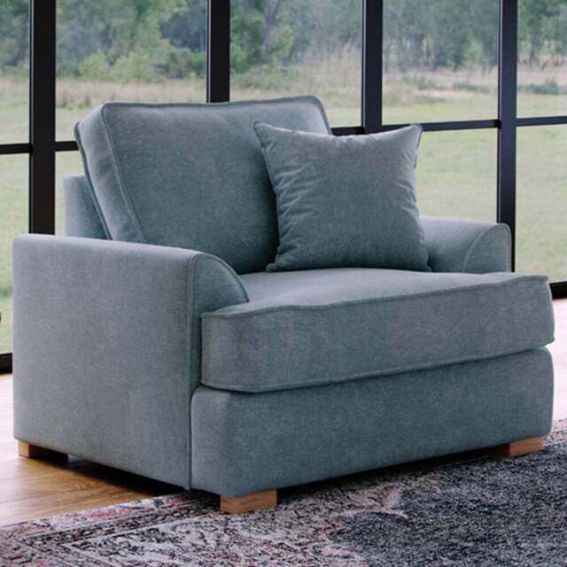 Alba City Fine Blue Fabric Armchair - Size: Single - Grey - Wilko - image 1