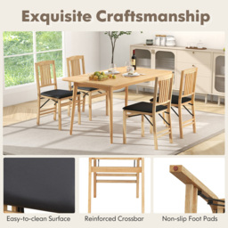 Costway Set of 2 Black Foldable Dining Chairs - Size: 94 x 48 x 35cm - Wilko - thumbnail 6