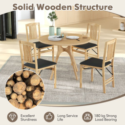 Costway Set of 2 Black Foldable Dining Chairs - Size: 94 x 48 x 35cm - Wilko - thumbnail 7