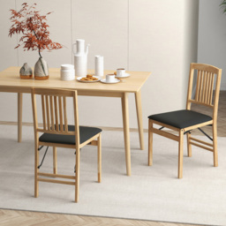 Costway Set of 2 Black Foldable Dining Chairs - Size: 94 x 48 x 35cm - Wilko - thumbnail 5