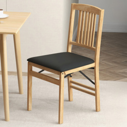 Costway Set of 2 Black Foldable Dining Chairs - Size: 94 x 48 x 35cm - Wilko
