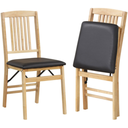 Costway Set of 2 Black Foldable Dining Chairs - Size: 94 x 48 x 35cm - Wilko - thumbnail 3