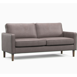 Bexhill 3 Seater Grey Faux Leather Sofa - Wilko - thumbnail 3