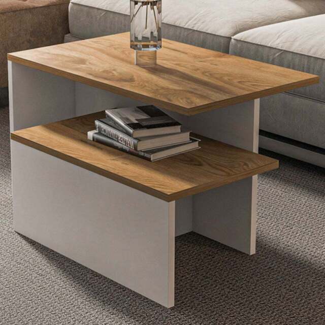Decorotika Twins Oud White Nest of Coffee Tables Set of 2 - Size: 42 x 72 x 45cm - Multi - Wilko - image 1