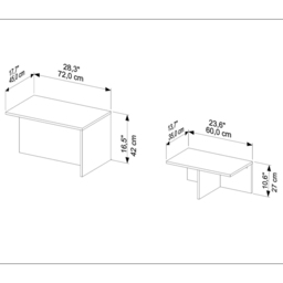 Decorotika Twins Oud White Nest of Coffee Tables Set of 2 - Size: 42 x 72 x 45cm - Multi - Wilko - thumbnail 7
