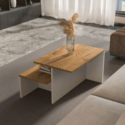 Decorotika Twins Oud White Nest of Coffee Tables Set of 2 - Size: 42 x 72 x 45cm - Multi - Wilko - thumbnail 6