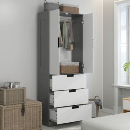 Portland 2 Door 3 Drawer Grey Wardrobe - Size: 2 Door, 3 Drawer - Wilko - thumbnail 1