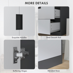 Portland 2 Door 3 Drawer Grey Wardrobe - Size: 2 Door, 3 Drawer - Wilko - thumbnail 6