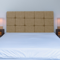 Bedmaster Single Cream Linen Pearl Squared Headboard - Wilko