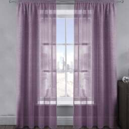 Velosso Alessandria Mauve Shimmer Voile Panel Curtain 137 x 229cm - Size: W 137 x D 229cm - Purple - Wilko