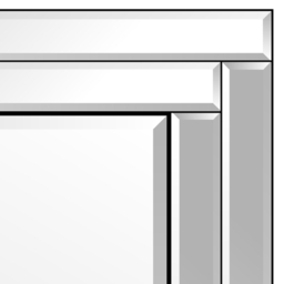 Luxford Bevelled Double Framed All Glass Mirror 90 x 60cm - Black - MirrorOutlet - Wilko - thumbnail 4