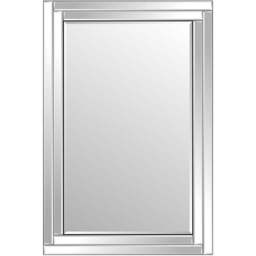 Luxford Bevelled Double Framed All Glass Mirror 90 x 60cm - Black - MirrorOutlet - Wilko