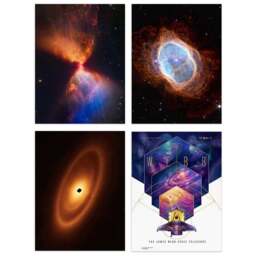 Artery8 NASA James Webb Space Telescope Fiery Hourglass Fomalhaut Wall Art Print 30 x 41cm 4 Pack - Size: 40.5 x 30.5 x 0.3cm - Multi - Wilko - thumbnail 1