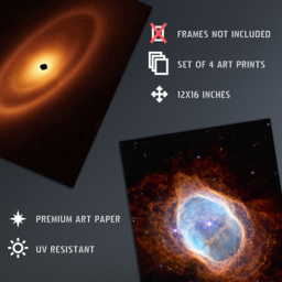Artery8 NASA James Webb Space Telescope Fiery Hourglass Fomalhaut Wall Art Print 30 x 41cm 4 Pack - Size: 40.5 x 30.5 x 0.3cm - Multi - Wilko - thumbnail 5