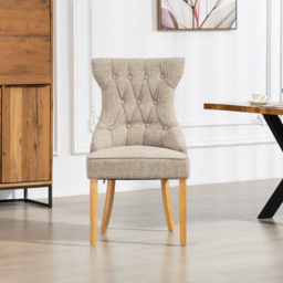 Artemis Home Tiana Set of 2 Light Brown Fabric Dining Chair - Wilko - thumbnail 3
