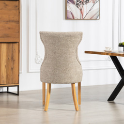 Artemis Home Tiana Set of 2 Light Brown Fabric Dining Chair - Wilko - thumbnail 6