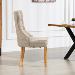 Artemis Home Tiana Set of 2 Light Brown Fabric Dining Chair - Wilko - thumbnail 4