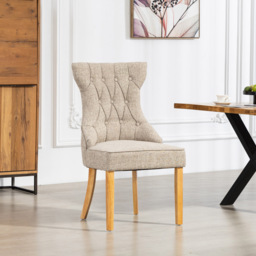 Artemis Home Tiana Set of 2 Light Brown Fabric Dining Chair - Wilko - thumbnail 7