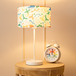 ValueLights Charlie Abstract Print Shade White Table Lamp and Bulb - Size: 43 x 25 x 25cm - Wilko - thumbnail 3