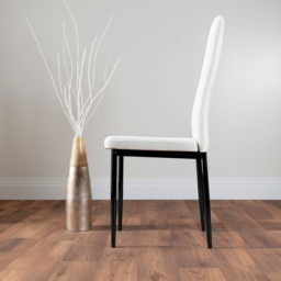 Furniturebox Solo Valera Wood Effect 4 Seater Dining Set Brown and White - Wilko - thumbnail 4