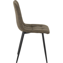 Seconique Fenton Set of 2 Olive Green Suede Fabric Dining Chair - Wilko - thumbnail 4