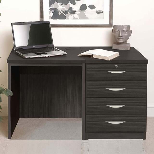 R White Cabinets 4 Drawer Black Set-05 Desk - Size: 72.8 x 107.9 x 54cm - Wilko - image 1