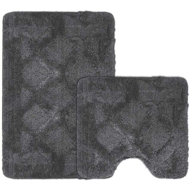Velosso Knox Charcoal Bath Mat set - Size: 50 x 80 x 1cm - Grey - Wilko - image 1